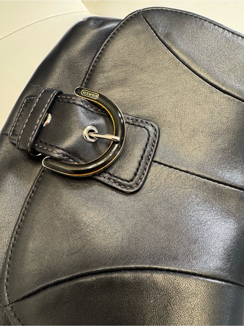 Vintage Coach Black Leather Mini Shoulder Crossbody Bag Y2K - Picture 8 of 11